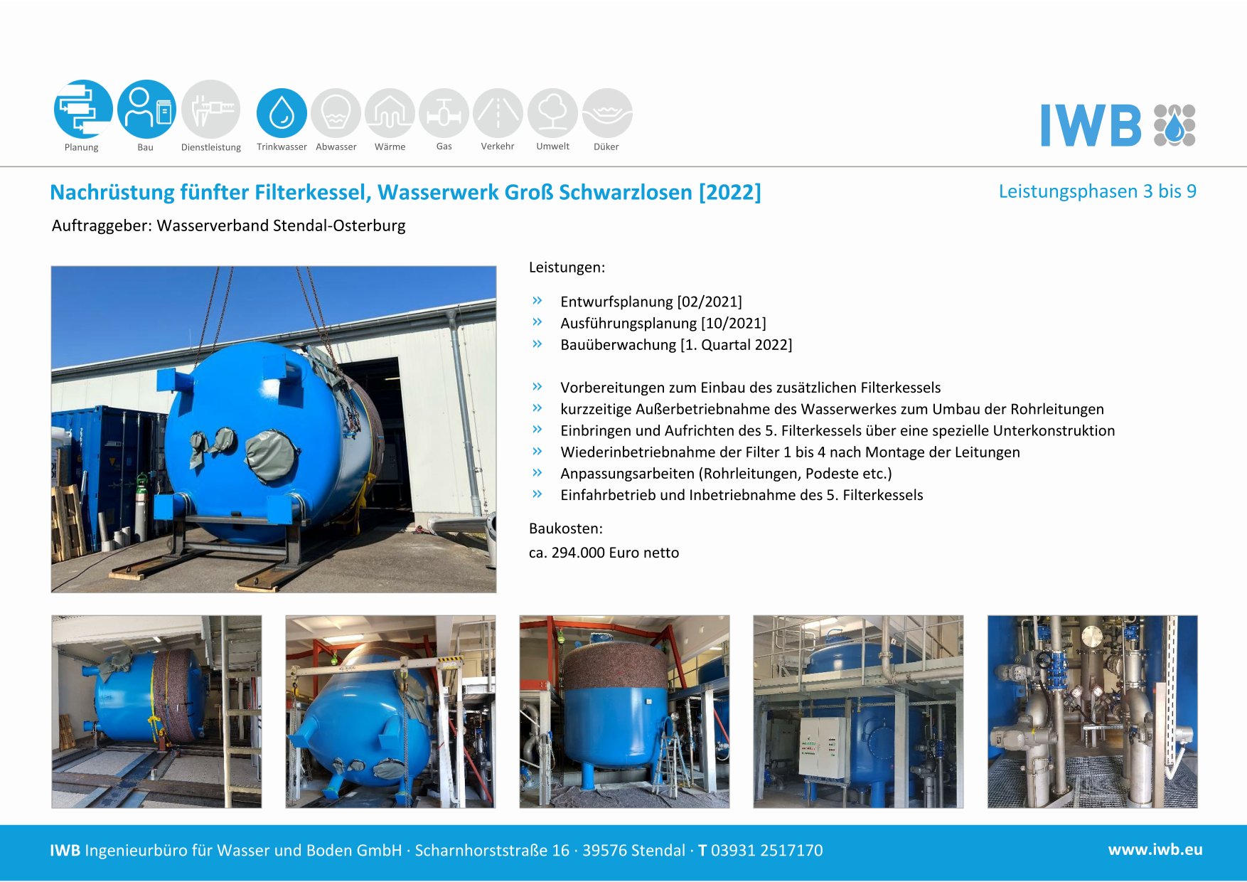 Nachrüstung fünfter Filterkessel, Wasserwerk Groß Schwarzlosen - Wasserverband Stendal-Osterburg [2022] 